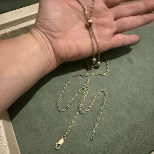 ITALIAN .925 STERLING SILVER Y-NECKLACE – FIXED DROP DESIGN FOR WOMEN